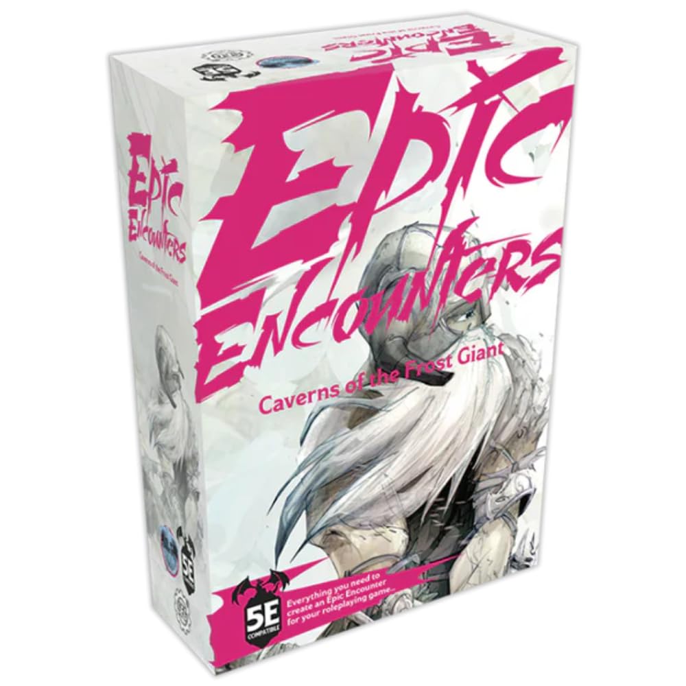 Epic Encounters: Caverns of the Frost Giant - RPG Fantasy Roleplaying Tabletop Game with HUGE Boss Miniature, Double-Sided Game Mat, & Game Master Adventure Book with Monster Stats, 5E Compatible