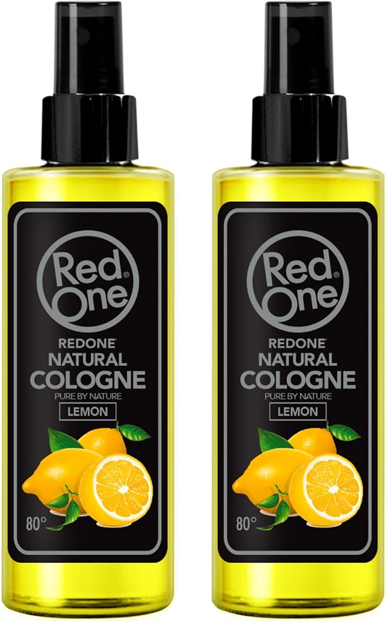 RedOne Barber Cologne Lemon 2x150ml Aftershave Spray Cooling Fresh Citrus Men