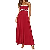 PRETTYGARDEN Womens Spaghetti Strap Maxi Dresses 2026 Summer Casual Sleeveless Smocked Boho A Line Long Flowy Beach Sundress
