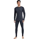 woolcano Men's 100% Merino Wool Base Layer Sets Lightweight Active Base Layer for Ski