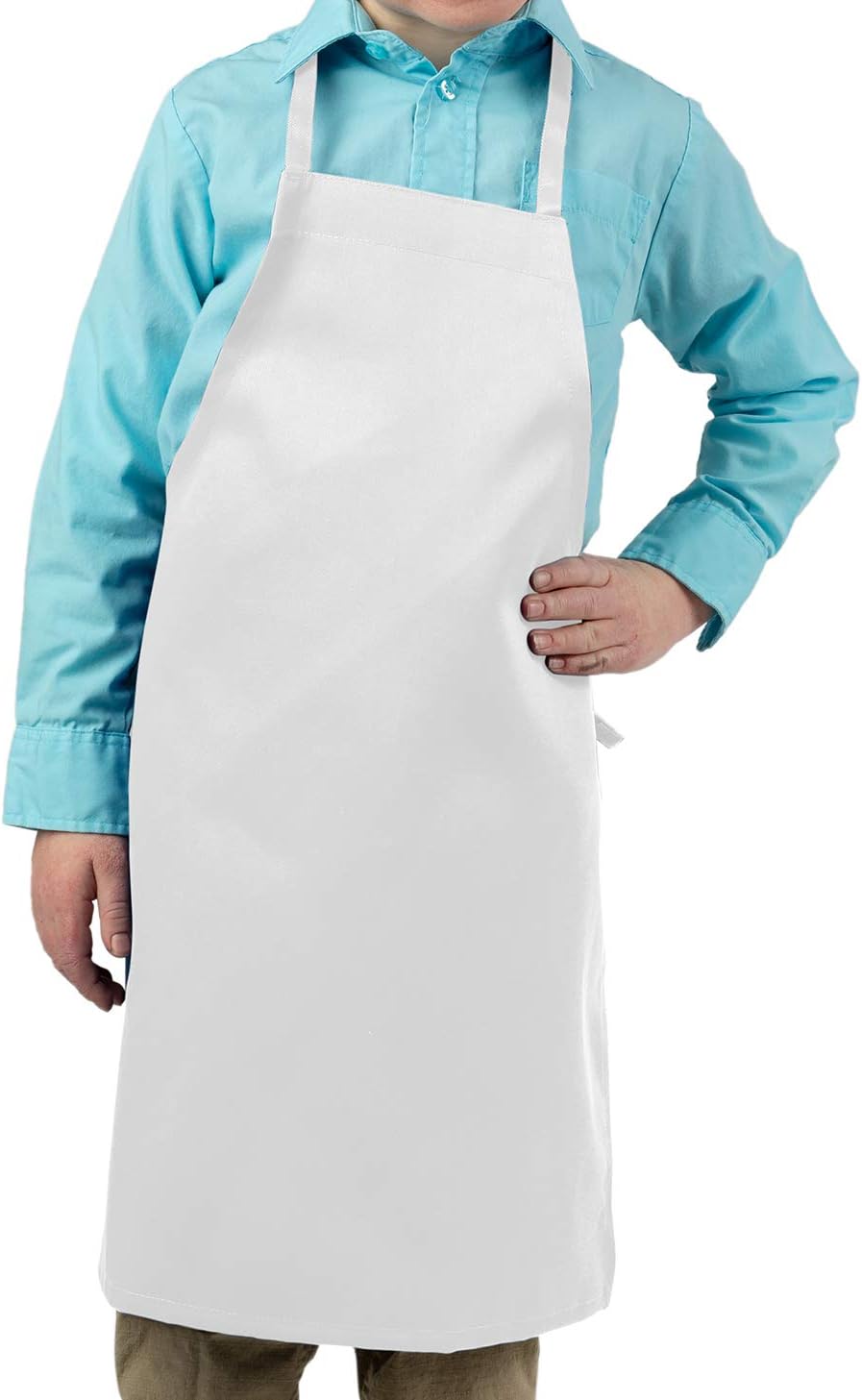 6 Pack -White Kids Apron, Medium Bib: Home & Kitchen