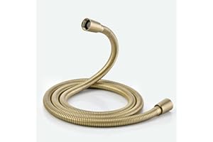 JASYA 59 Inches Shower Hose Replacement Gold 304 Stainless Steel Handheld Shower Head Hoses Flexible ＆smooth Rv Shower Hose Extra Long 5ft High Pressure Bidet Hoses Brushed Gold
