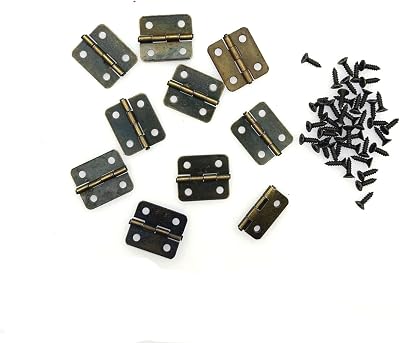 JZK Bronze Mini Hinges 10 Pack 18x16mm for Small Boxes Crafts