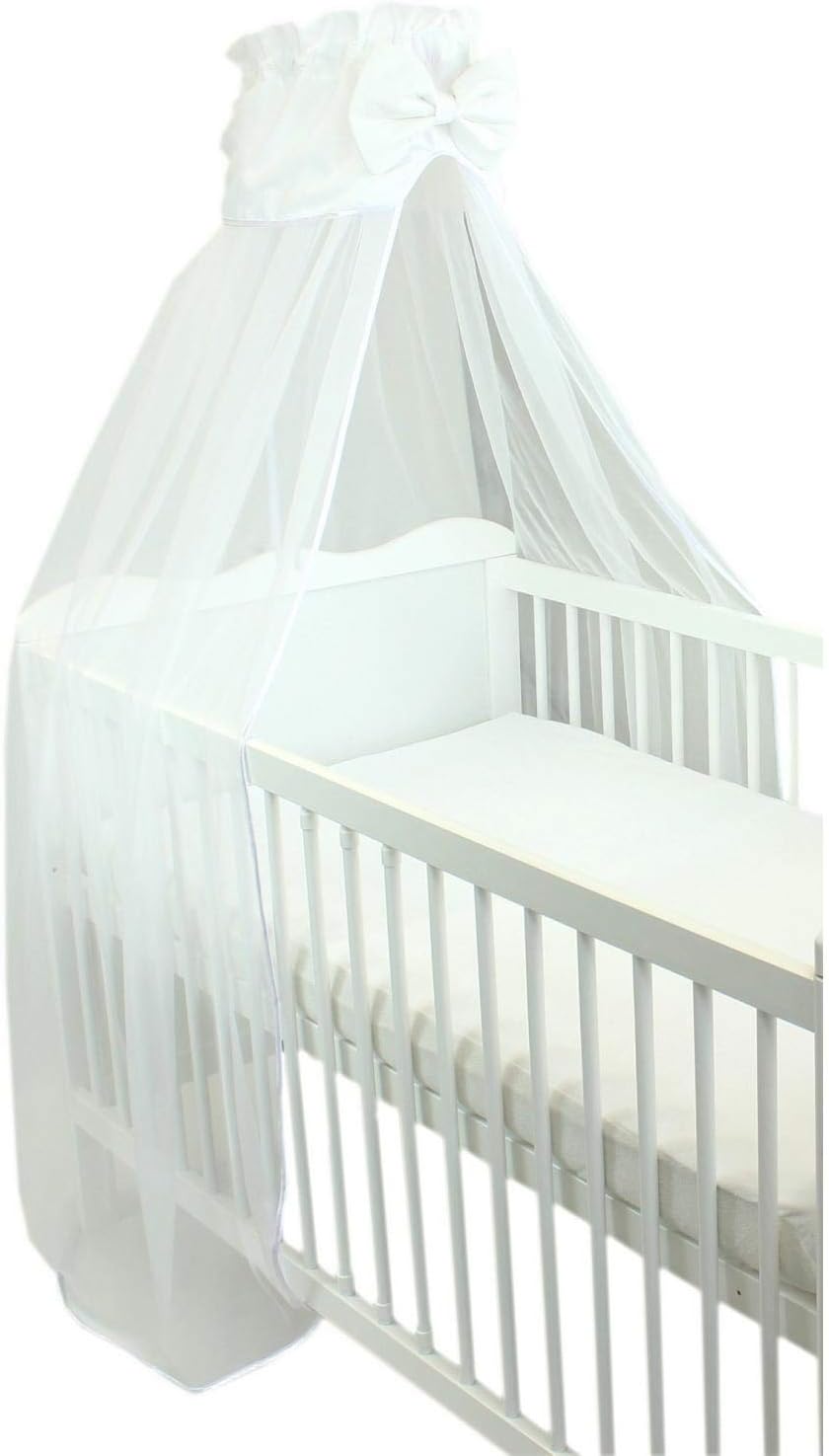 TupTam Baby Cot Canopy with Crown and Bow Chiffon, Pink, ca. 170×240 cm
