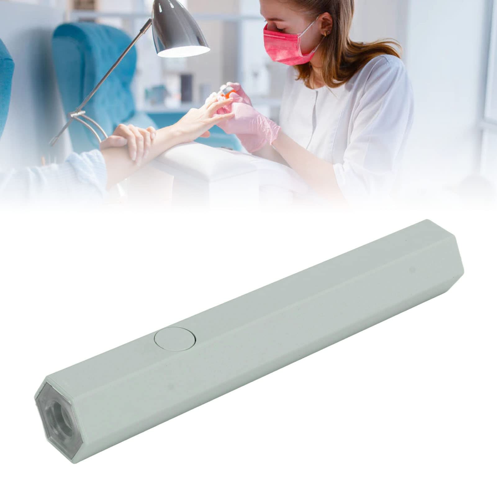 Handheld Nail Lamp, Mini Nail Dryer, Soft Light 1pcs LED Portable Cute Mini UV Nail Dryer for Fast Curing Home (Green)