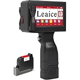 Leaice Handheld Inkjet Printer, 0.5 inch/12.7 mm Print Height | Handheld Printer Gun with 42 ml Quick-Drying Ink Cartridge for Batch Code, Logo, Date, Lot Number, Text on Diverse Materials