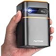 FATORK Mini Projector, 5G WiFi 6 Bluetooth Short Throw Projector, HD 1080P DLP Portable Projector with Rechargeable Battery, 1G Memory, Support Phone Laptop, Compatible with iOS/Android/HDMI/USB