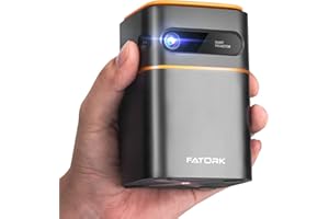 FATORK Mini Projector, 5G WiFi 6 Short Throw Projector, HD 1080P DLP Portable Projector with Rechargeable Battery, Support Phone Laptop, Compatible with iOS/Android/HDMI/USB(2024 Upgraded)
