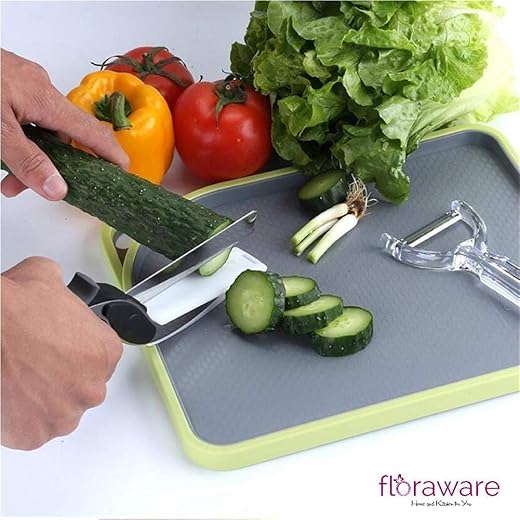 Floraware Plastic 2-in-1 Kitchen Knife and Chopping Board