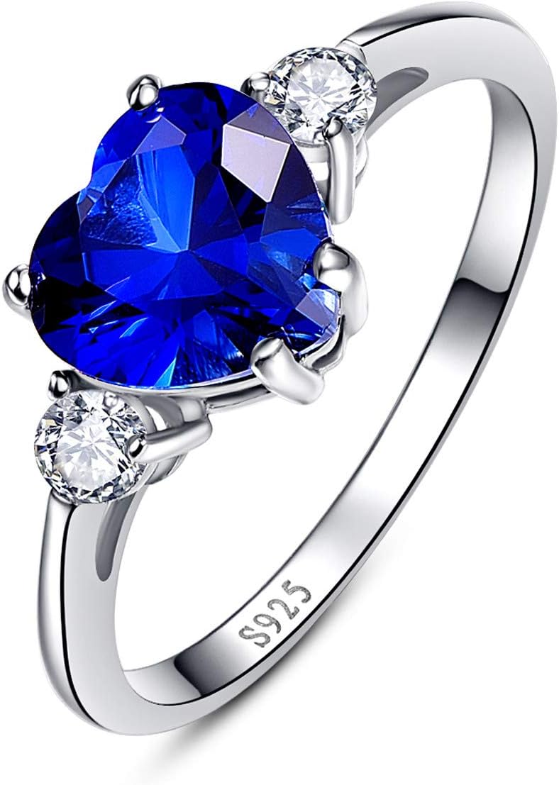 Women's 5.3ct Emerald Cut Created Green Emerald 925 Sterling Silver Heart Promise Engagement Ring for Her Birthday Anniversary Valentine's Day