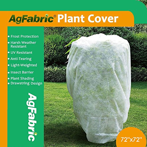 Agfabric Warm Worth Frost Blanket - 1.2 oz Fabric of 72''Hx72''W Shrub Jacket, Rectangle Plant Cover for Frost Protection