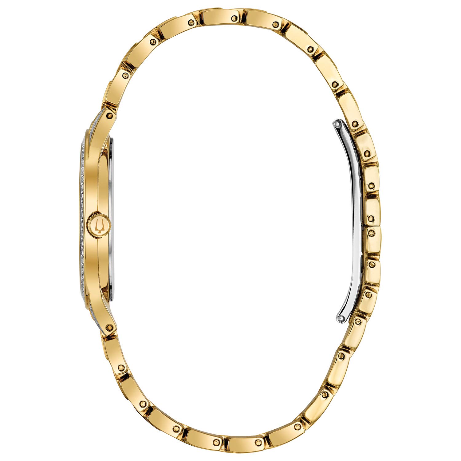 Bulova Ladies' Crystal Phantom Gold Tone Stainless Steel 2-Hand Quartz Watch, 440 Crystals and Pave Dial Style: 98L263