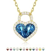 xiupen Gold Jewelry for Women Wife, Love Birthstone Necklace Gifts for Her Girlfriend, Anniversary Birthday Presents for Womens