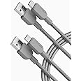 Anker USB to USB C Cable, USB A to Type C Charger Cord (2 Pack, 6FT), for Samsung Galaxy Note 10/S10+ S10, LG V30 (USB 2.0, Grey)