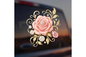 Rose Diamond Car Sticker Vinyl (Pink)