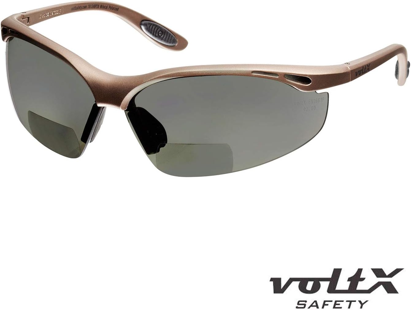 voltX 'CONSTRUCTOR SPORTS POLARISED Bifocal Safety Glasses (+2.0 Dioptre) UKCA & CE EN166F certified. Includes microfibre bag and safety cord + UV400 anti fog coated lens - Image 4