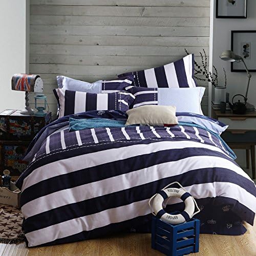 HFDRF Cotton sanded four-piece thicker matte four-piece double bed idyllic wedding quilt bed sheets - quilt 200 230cm, C, 1.8 m bed