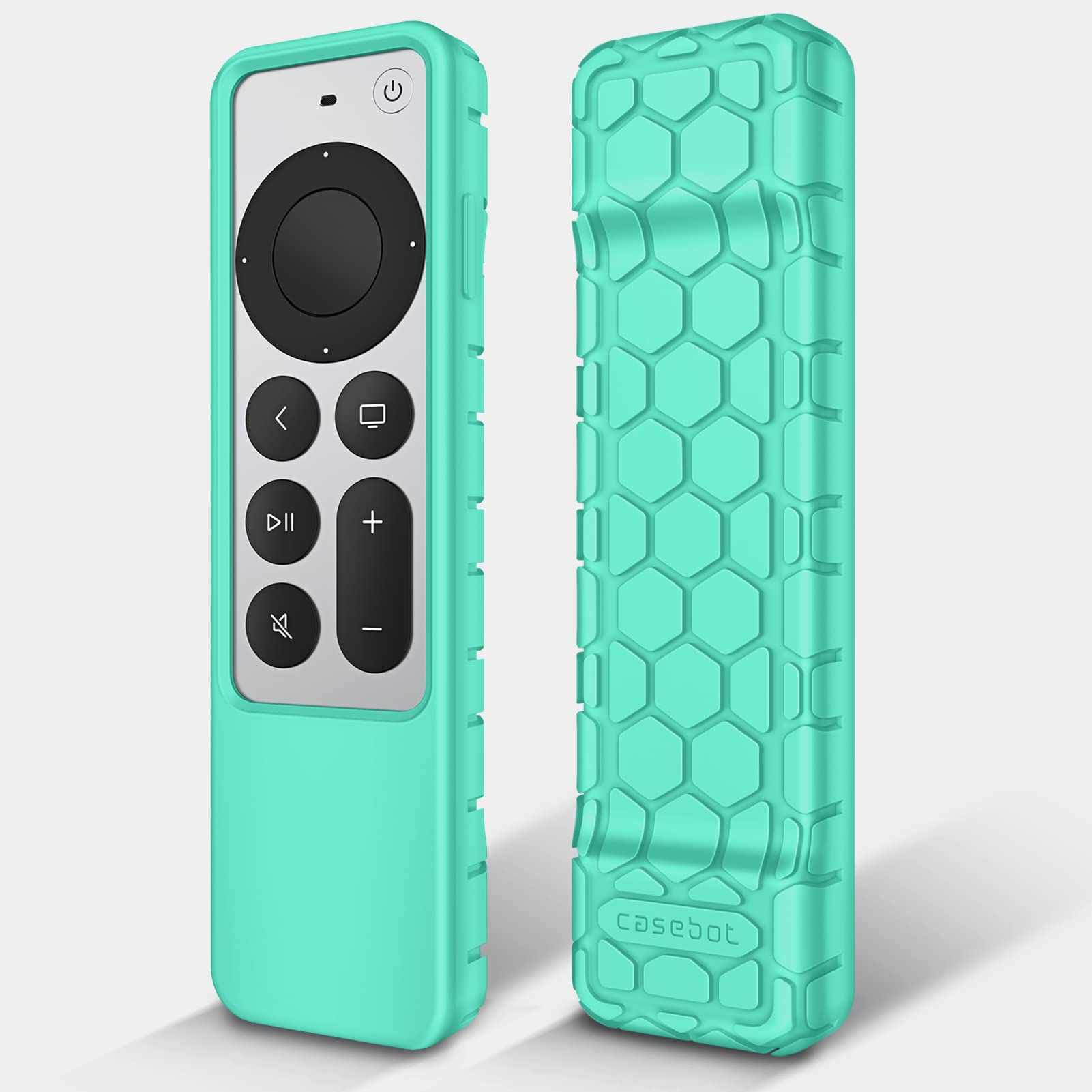 Fintie Protective Case for Apple TV Siri Remote 2021 2022 - Honey Comb Lightweight Anti Slip Shockproof Silicone Cover for Apple TV 4K / HD Siri Remote Controller (2nd Gen / 3rd Gen), Turquoise — image 1