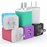 6Pack USB Wall Charger, ZCSSQZ 2.4A Dual USB Port Cube Power Plug Adapter Fast Phone Charger Block Charging Box Brick for iPh