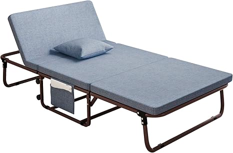 Amazon Mr Ironstone 折りたたみベッド リクライニングベッド 低反発 シングル マットレス 簡易ベッド コンパクト収納 寝具 ライトブルー フレーム マットレスセット オンライン通販