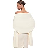 PULI Women's Pashmina Shawl Wraps for Evening Dress Large Scarf Blanket Long Wedding Bridal Winter Warm Shoulder Wrap