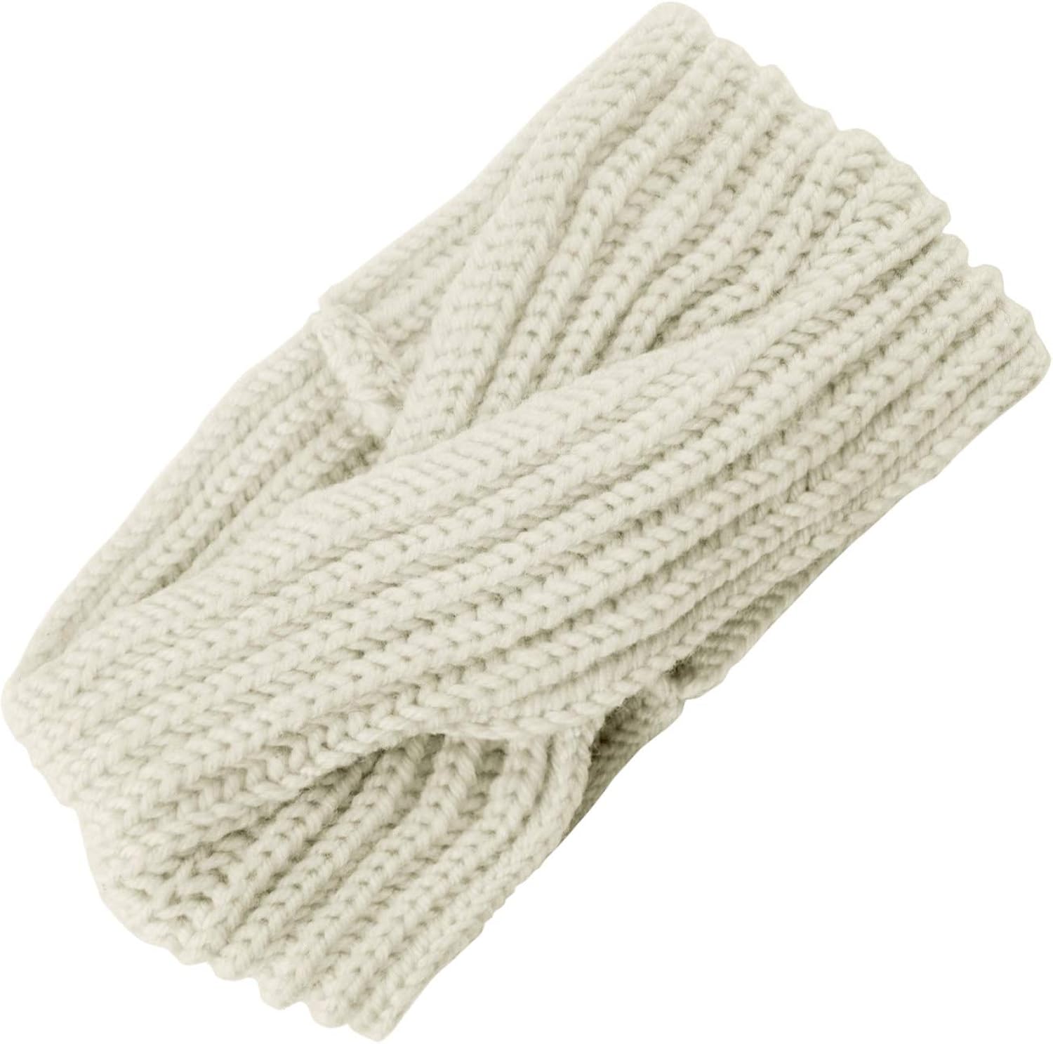 HEYO Stirnband Für Damen – Elastisches Haarband Aus Baumwolle, Verdreht & Gerippt, Kopfumfang 40–64 Cm (Beige)