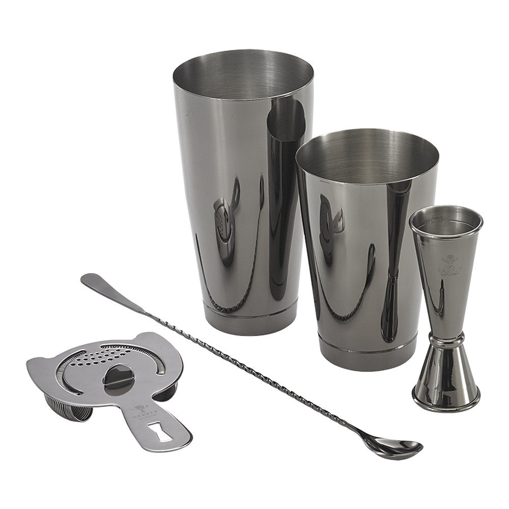 Barfly M37101BK Cocktail Set, 5-Piece Basics, Gun Metal Black