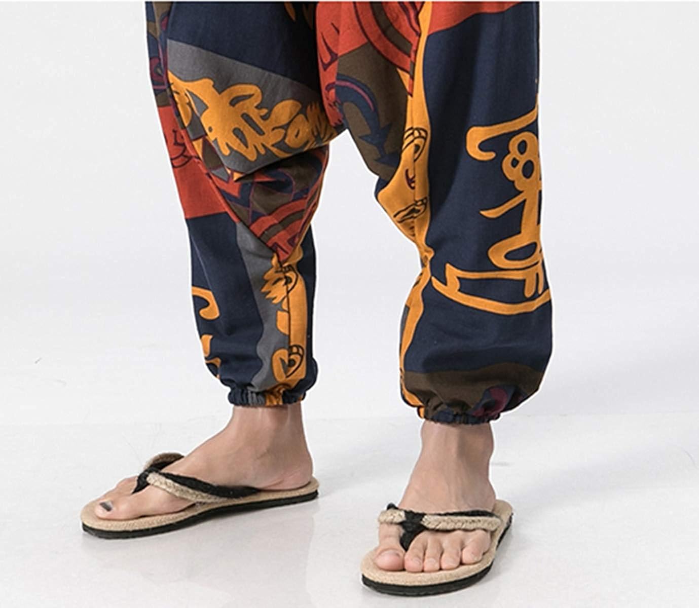 PERDONTOO Men Women Cotton Harem Yoga Baggy Genie Boho Pants: Clothing