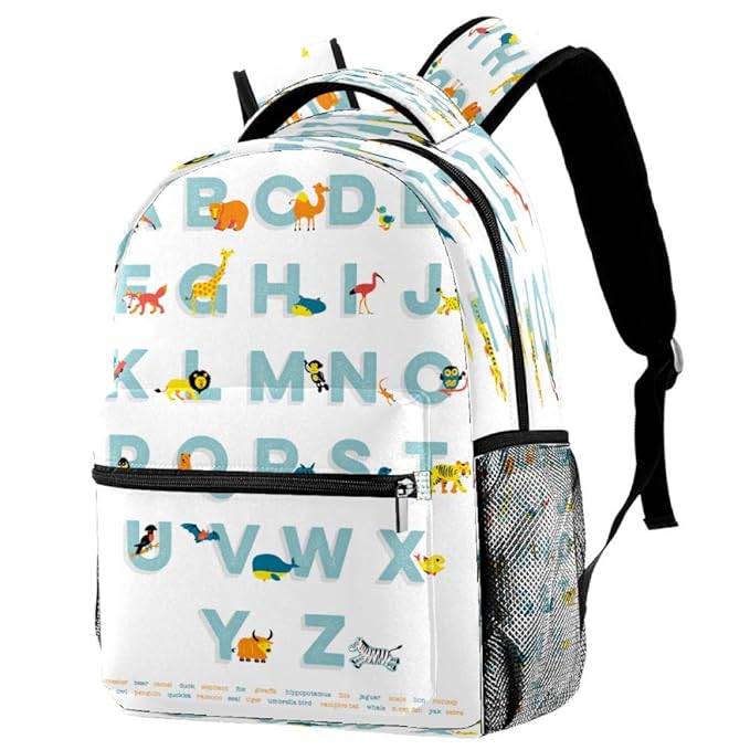 Buy AZ Letters Backpack School Backpack Book Bag Casual Daypack for
