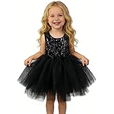 AGQT Baby Toddler Girls Birthday Tutu Dress Sequin Tulle Soft Lined Formal Princess Dresses for Party Wedding
