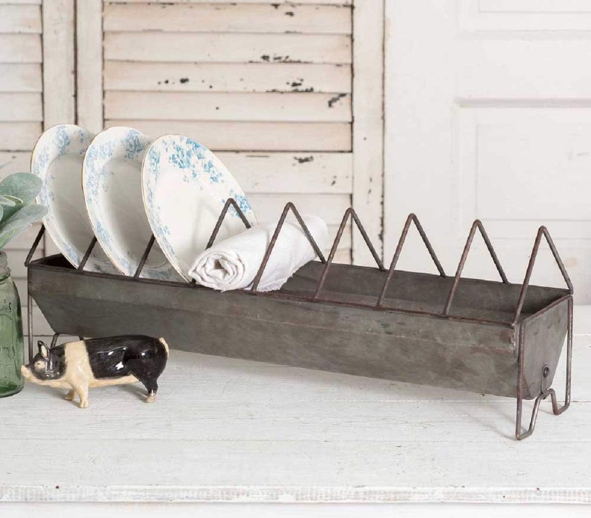 Amazon Com Vintage Chicken Feeder Plate Drying Rack Dish Holder
