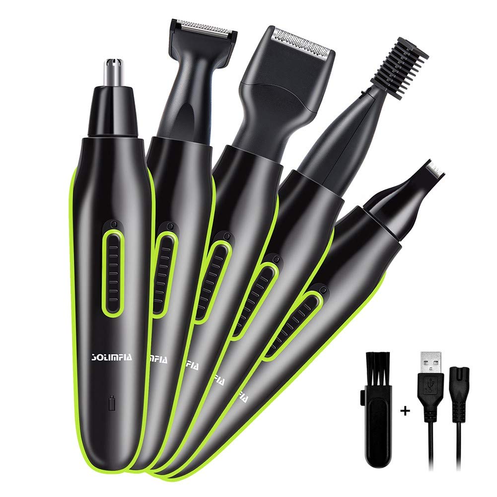 Nose Hair Trimmer Rechargeable 5 in 1 Nose Trimmer for Men Women Electric Ear Hair Trimmer/Beard Trimmer/Sideburn Trimmer/Precision Detailer Stainless Steel with Intelligent Anti-Pinch Technology
