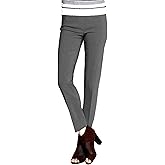 SLIM-SATION Women's Wide Band Ankle Pant Pull-on Pant with Tummy Control