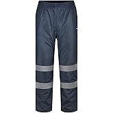 AYKRM Reflective High Visibility Safety Waterproof rain Pants for Fishing Motorcycle Cycling Farming Hiking Works