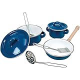 Kochgeschirr, rot Kinderküchen Töpfe aus Metall - NEU