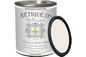 Retique It Chalk Furniture Acrylic Paint by Renaissance DIY, 32 oz (Quart), 32 Fl Oz, White