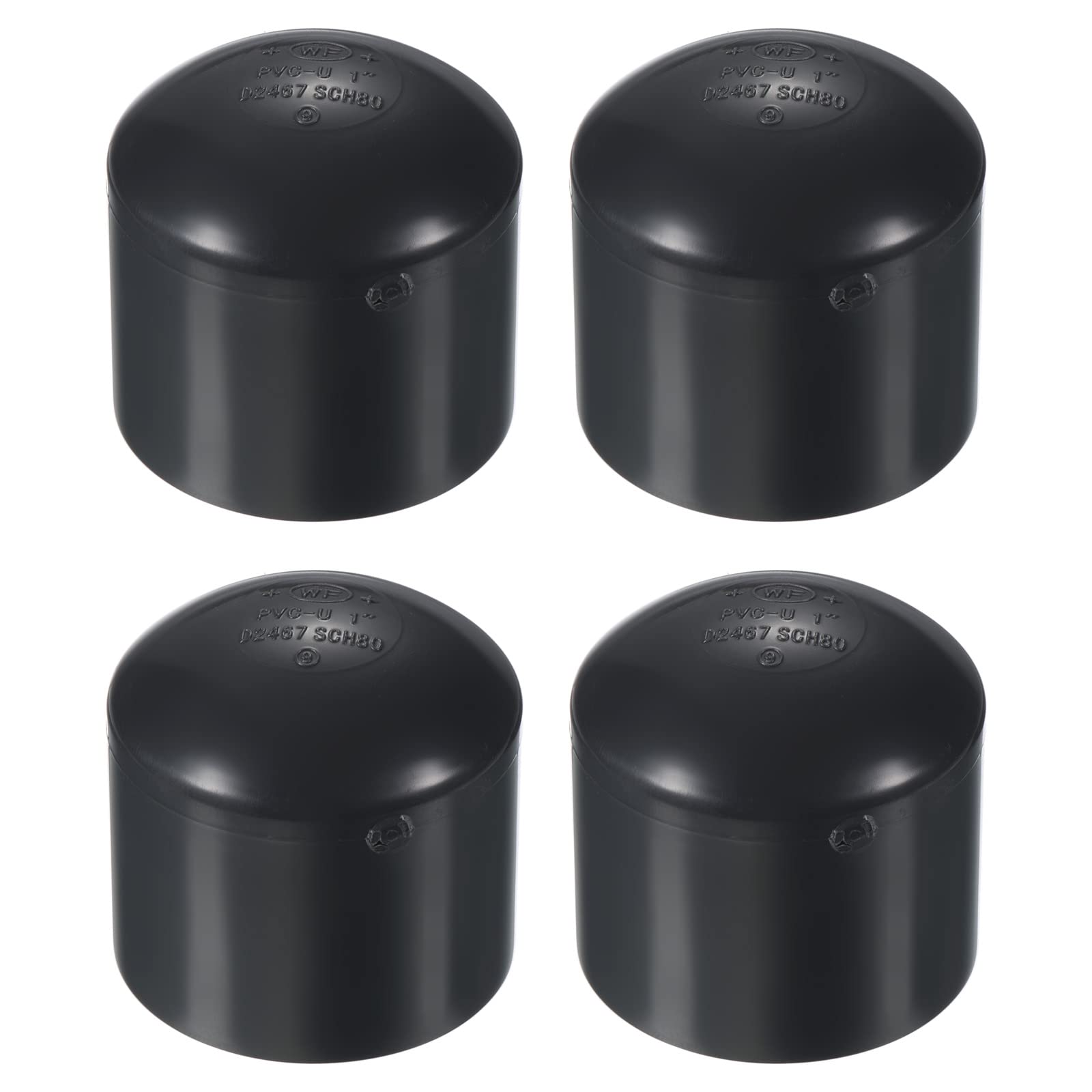 PATIKIL 1" UPVC Pipe End Cap Fitting, 4 Pack Plug Socket Adapter Smooth Finish for Build PVC Furniture DIY Garden Shelf — image 1
