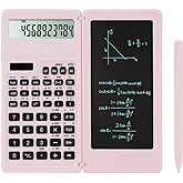 Pink Scientific Calculator for Students,Math Calculator with Notepad | LveSunny Solar Powered 10-Digit , School Calculator for Middle School, High School and College, Back to School Supplies