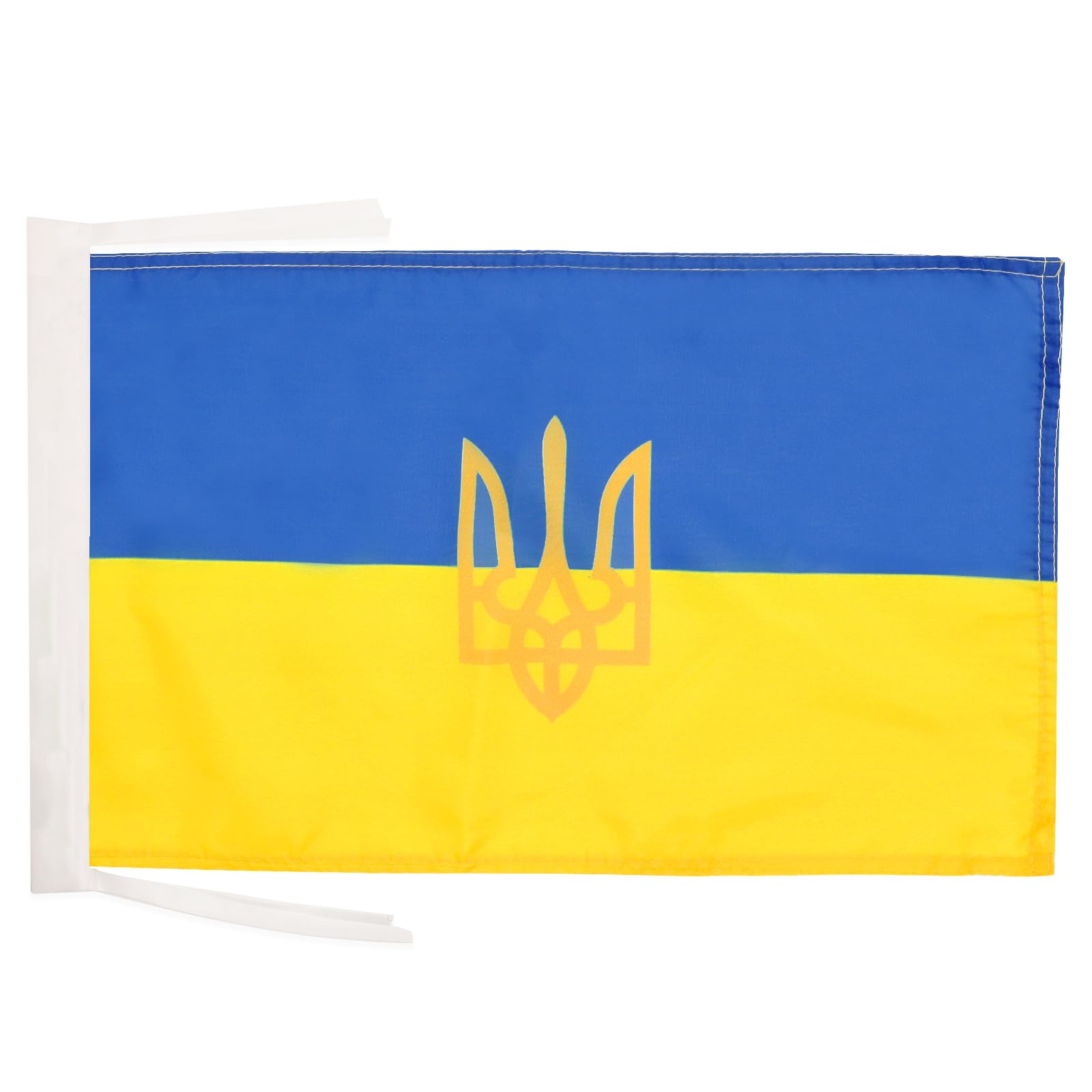 AZ FLAG - Ukraine coat of arms Flag - 18'' x 12'' - 100% Polyester Ukrainian Small Banner with Two Cords - Fade Resistant - Vivid Colors - 18x12 in - 45x30 Cm