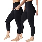 90 Degree By Reflex 2 Pack Capri One Pocket One Basic High Waisted Workout Legging