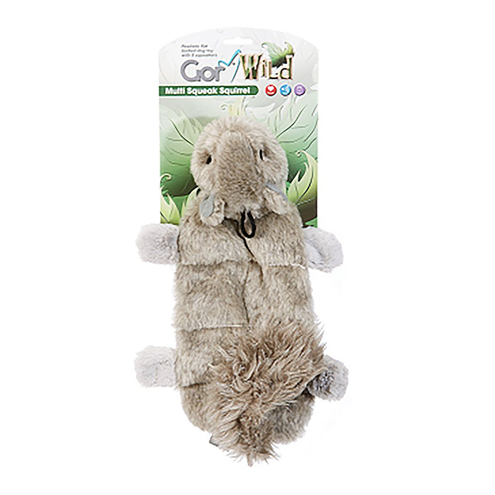 Gor Pets Soft Dog Toy Plush Wild Multi-Squeak Squirrel