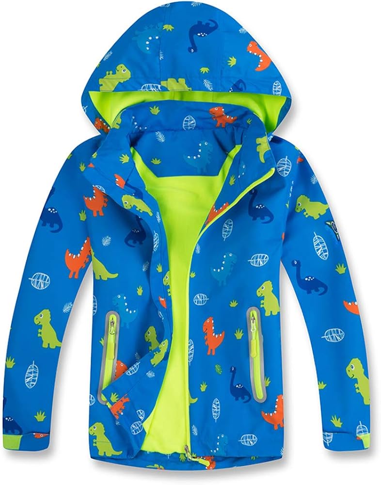 HZXVic Toddler Dinosaur Jacket for boys,Girls Rain Jacket Windbreakers