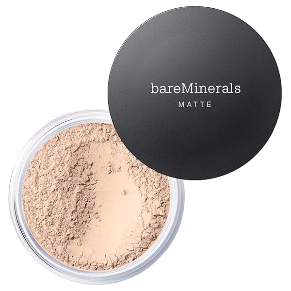 BAREMINERALS ORIGINAL MATTE LOOSE MINERAL FOUNDATION SPF 15, POWDER FOUNDATION MAKEUP, BUILDABLE COVERAGE, REDUCES SHINE, TALC FREE FOUNDATION, VEGAN