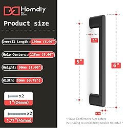 homdiy 15 Pack Matte Black Cabinet Pulls 5 inch