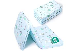 VUCWS Pack and Play Mattress Topper - 38" x 26", Soft Firm Premium Foam Pack N Play Mattresses Pad, Odorless Breathable Comfo