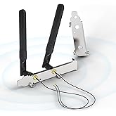 Bingfu Dual Band WiFi 2.4GHz 5.8GHz 8dBi RP-SMA Male Antenna + 9.84 inch to RP-SMA Female Extension Cable + PCI Slot Cover fo