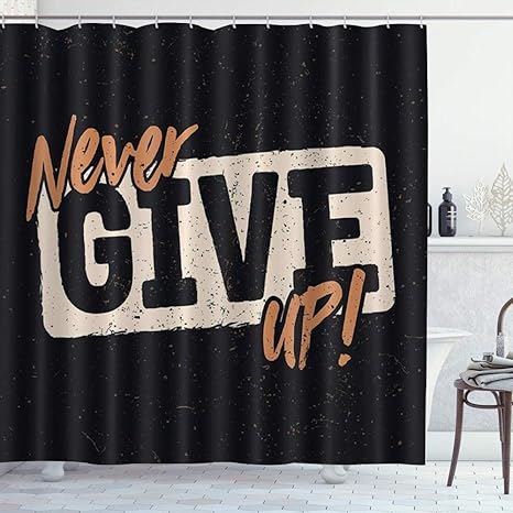 Amazon Kapanou 防水 シャワーカーテン 感動的なことわざをあきらめない素朴なぼろぼろのパターン かわいいシャワーカーテン ユニットバス バスルーム 芸術の装飾 180cmx180cm バスフック付き 取り付け簡単 シャワーカーテン ホーム キッチン オンライン通販