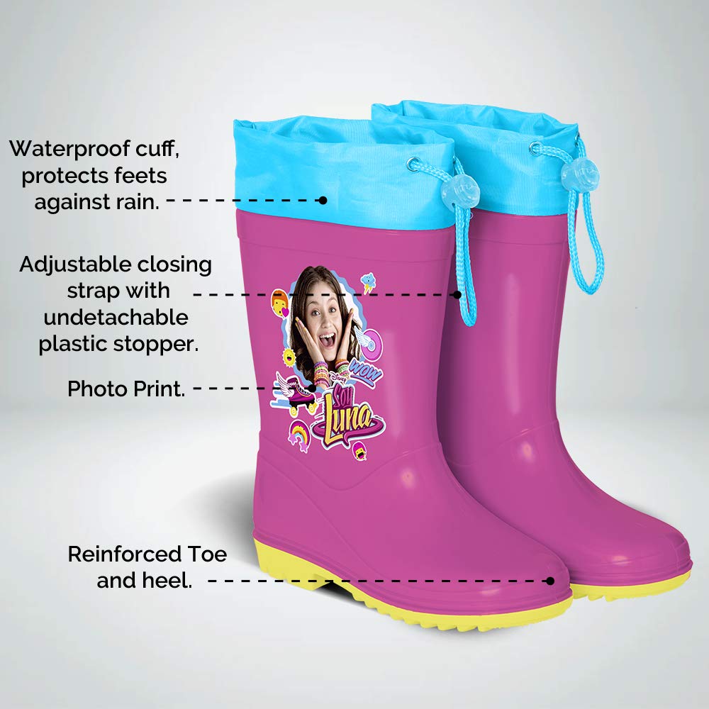 Scarpe per bambine e ragazze PERLETTI Stivaletti Pioggia Bimba Soy Luna  Suola Sicura Antiscivolo Chiusura a Coulisse Rosa Azzurro Scarpe in PVC  Stivali Impermeabili Bambina Soy Luna Serie Disney urban-earth.co.uk