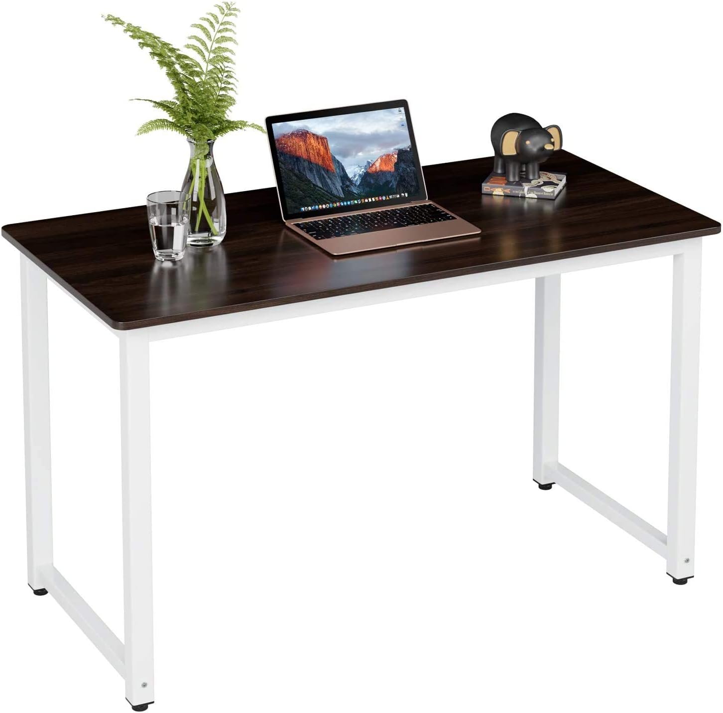 Homfa Computer Desk Office Desk PC Laptop Table Computer Workstation Study Desk Wooden Writing Table for Home Office 120x60x75.5cm Brown