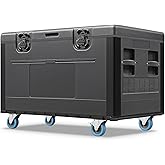 Diandian Rolling Road Case 44"x22"x24", Heavy Duty Cable Trunk with Wheels | Stackable Utility ATA Flight Case | for Pro Audio, DJ Equipment Storage, Stage Lighting, Broadcast, Transport for Touring